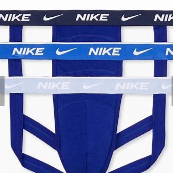 Nike Dri-FIT Essential Cotton Stretch Jock Strap 3-Pack BLUE Size 2XL NIB - Picture 1 of 2